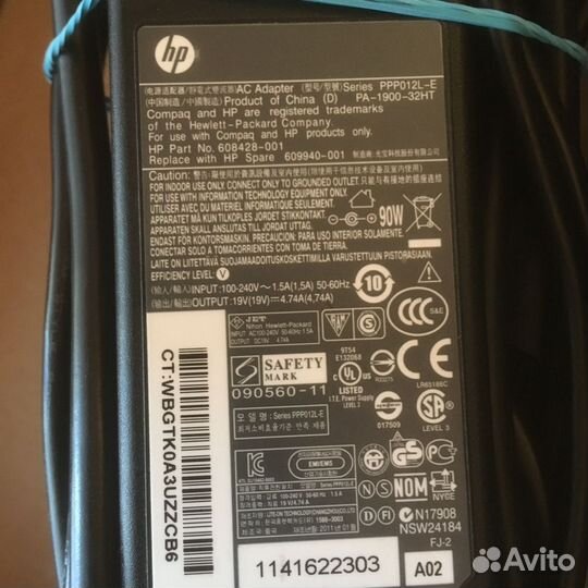 Блок питания ноутбук HP 19v, 4.74a, 7.4mm x 5.0mm