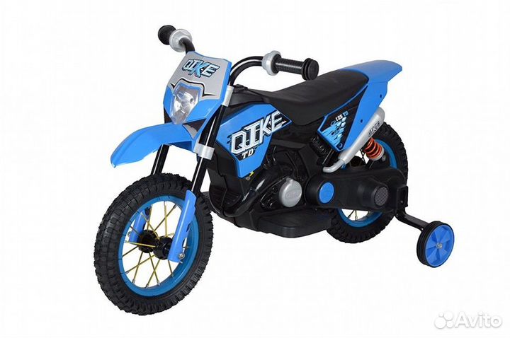 Детский кроссовый электромотоцикл Qike TD Blue 6V