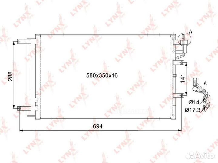 Lynxauto RC-0064 Радиатор кондиционера