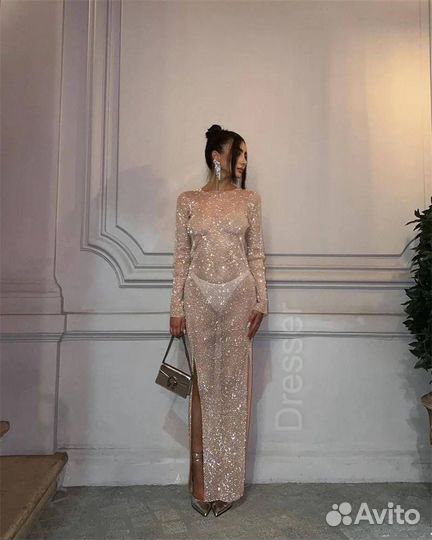 Платье сетка стразы