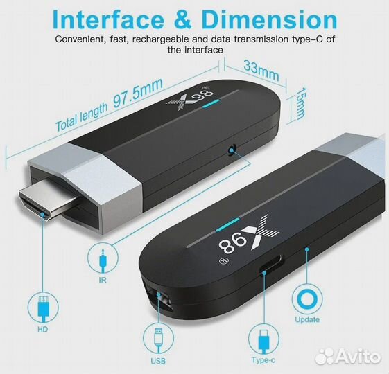 Смарт тв приставка X98 S500 Mini 4k 4/32 Гб