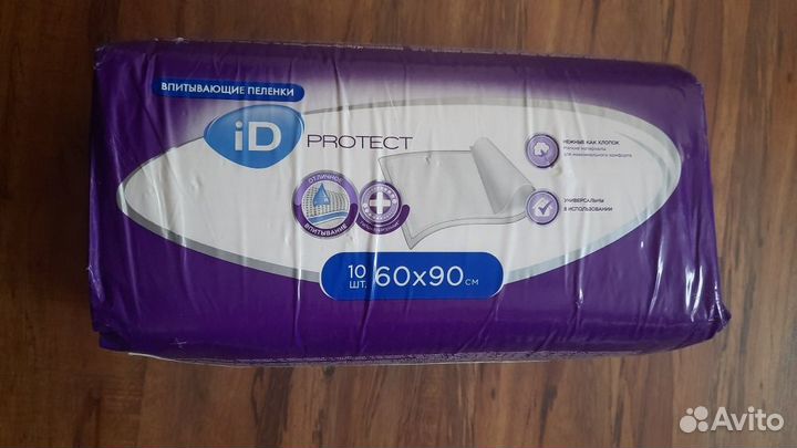 Впитывающие пеленки iD protect 60X90 10 шт