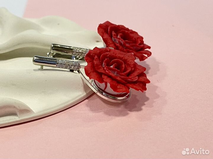 Серьги роза