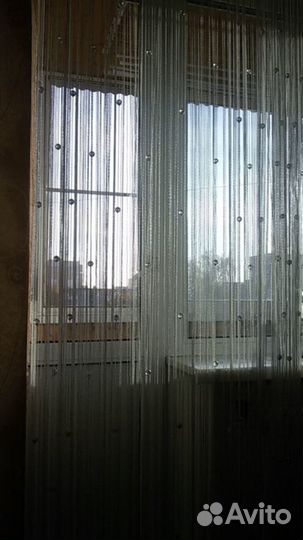 Веревочная штора (Кисея) с кристаллами