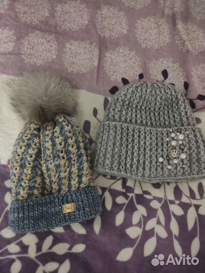 Шапка женская вязаная зима,снуд в комплекте