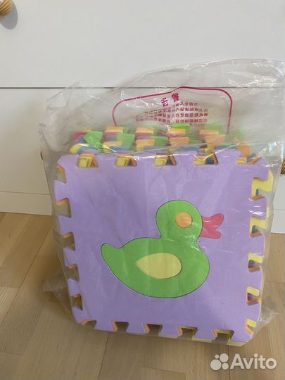 Развивающие игрушки коврик-пазл животные, цифры