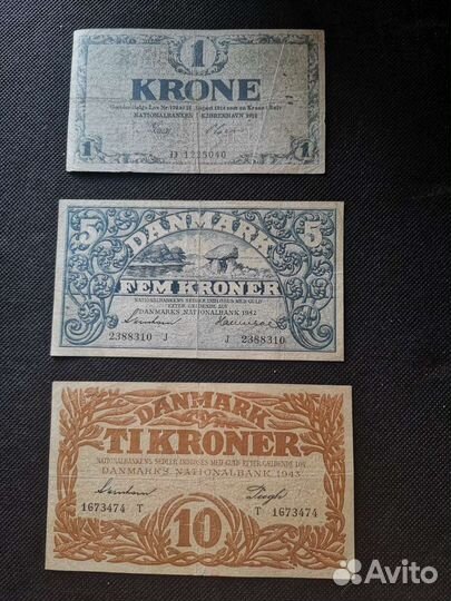 Банкноты старые Венгрия Германия Дания