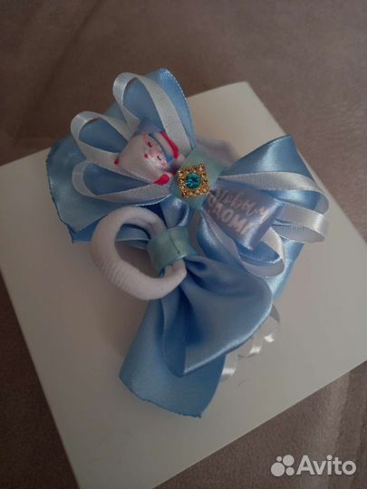 Резинка для волос из лент, бантики ручной работы