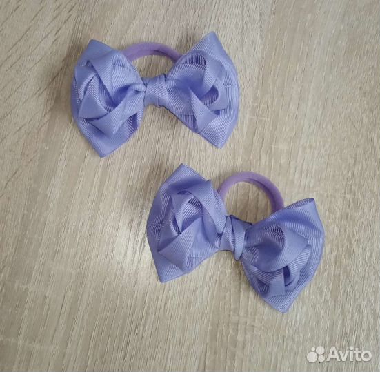 Бантики для волос на резинке ручной работы