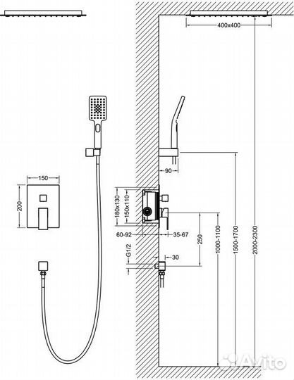 Душевая система Timo Selene SX-2029/03SM черный