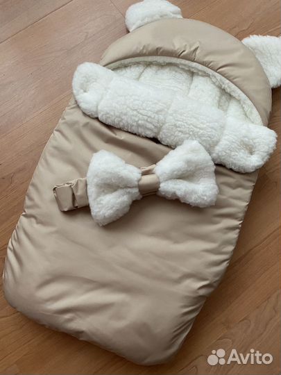 Комплект на выписку зимний конверт+комбинезон