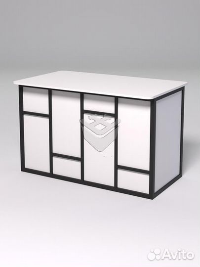 Стол рабочий офисный С-02А (закругленные торцы) &q