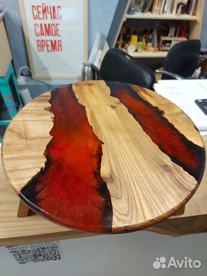 Столярный мастер класс Винный столик с эпоксидкой