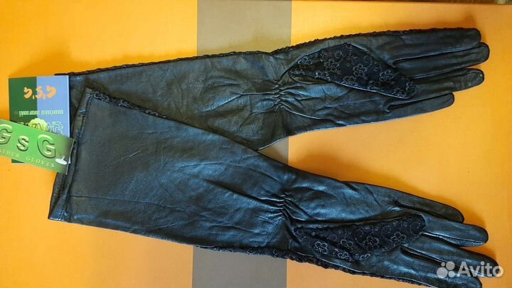 Перчатки женские кожа с гипюром GsG Европа
