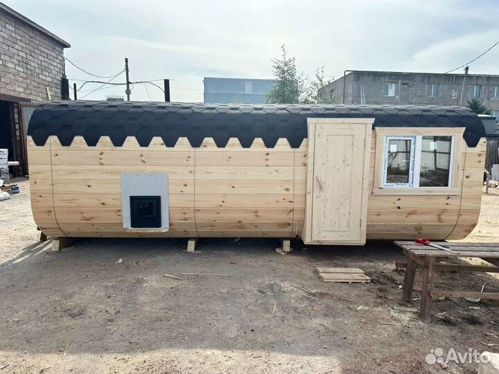 Баня-бочка под ключ