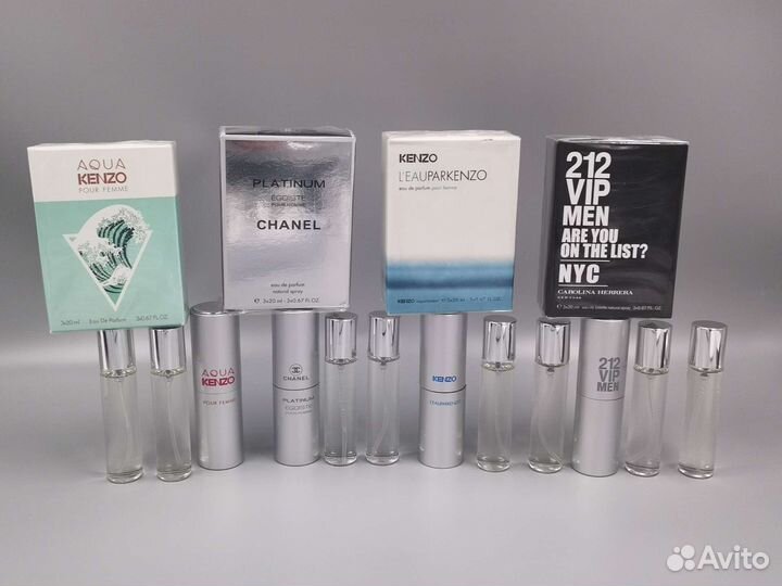 Мини версии Escentric, Kenzo, Lacoste, Chanel 3х20