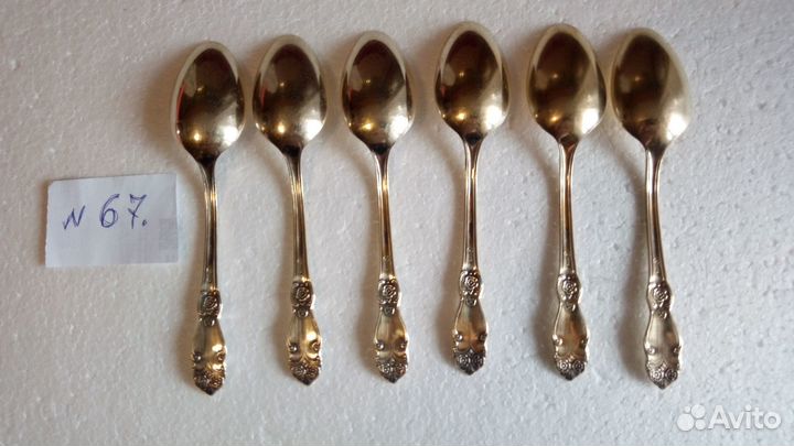 Чайные ложки золотая роза