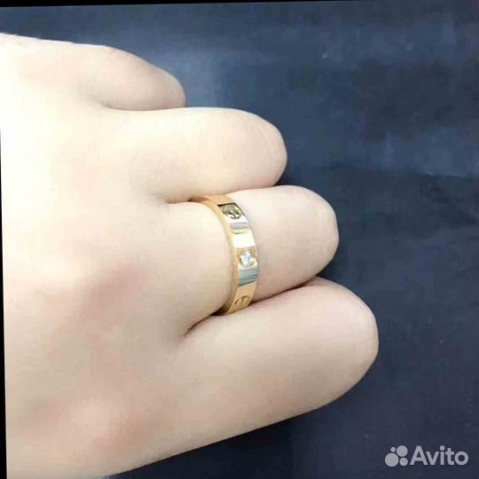 Кольцо Cartier Love, желтое золото с 1 бр. 0,02ct