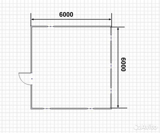 Сруб для бани дома 6х6