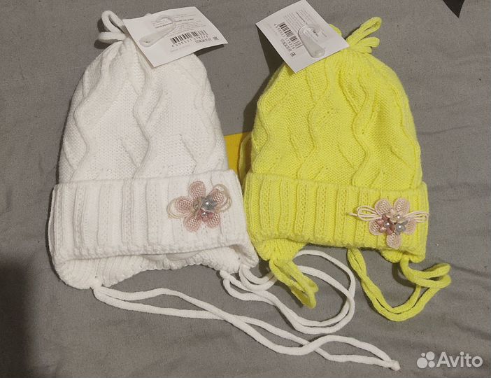 Шапка зимняя для малышки 40-42 новые