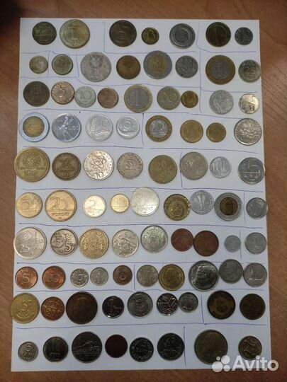 Монеты коллекция 116 шт 40 стр без повторов иностр