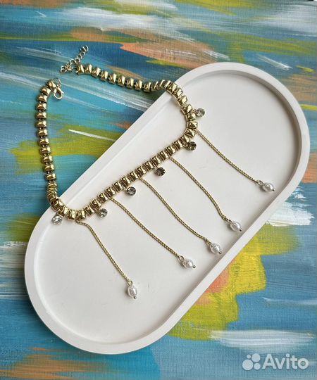 Колье чокер с цепочками