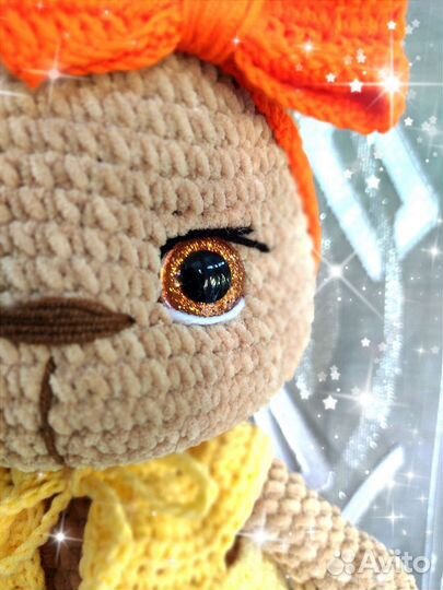 Ручная работа, вязанный крючком, плюшевый зайчик