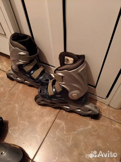 Роликовые коньки на мальчика 32р-р+защита