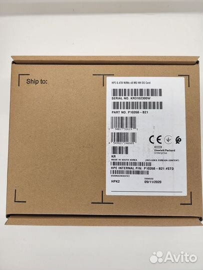 Samsung pm1725 6.4Тб hhhl HPE P10268-B21