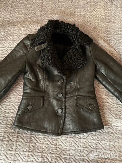 Куртка из натуральной кожи с натуральным мехом