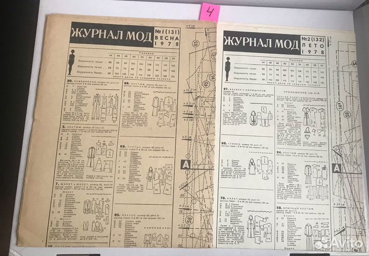 Выкройки к журналам мод СССР