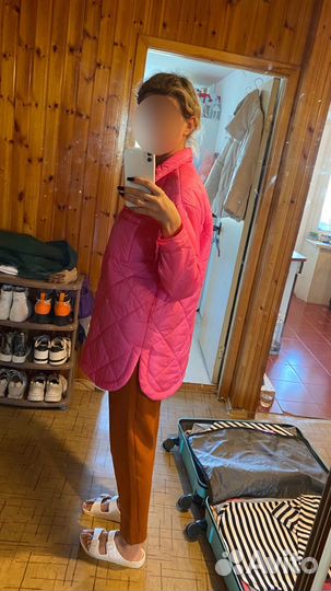 Куртка рубашка розовая размер L