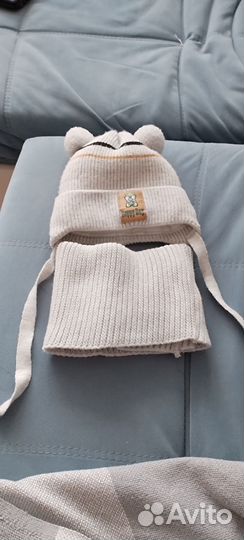 Комплект шапка и снуд зима, новый