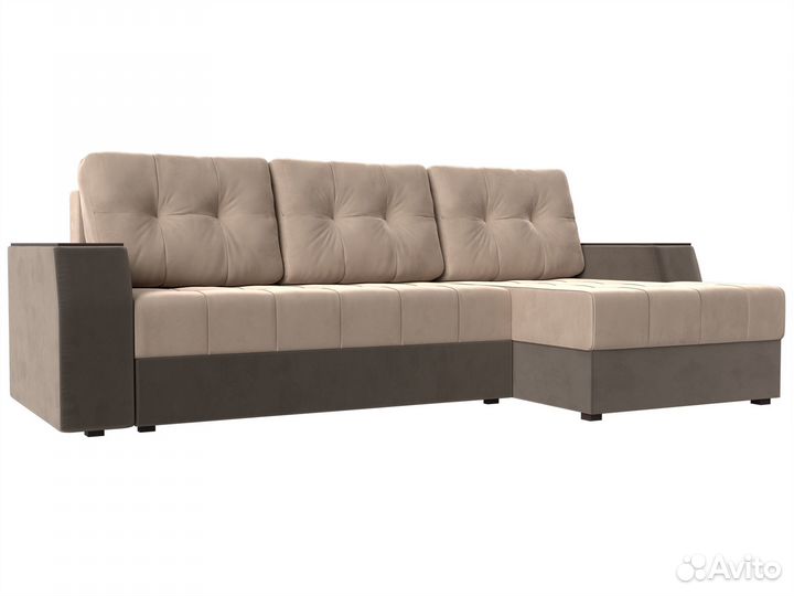 Угловой диван Эмир бс правый угол, Велюр, Модель 1