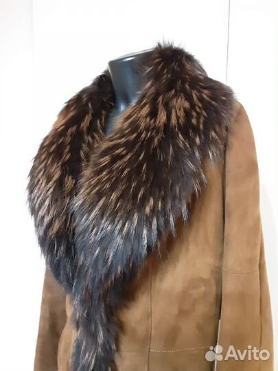 Куртка зимняя женская замшевая размер 48