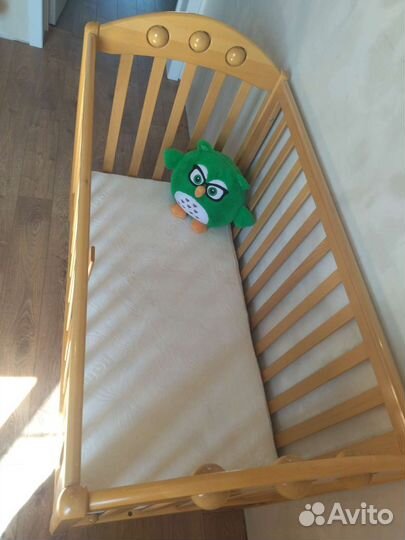 Кровать детская с маятником лель + матрас кокос