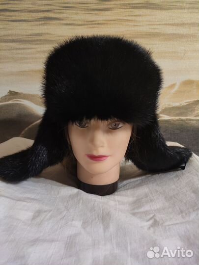 Норковая шапка мужская ушанка новая