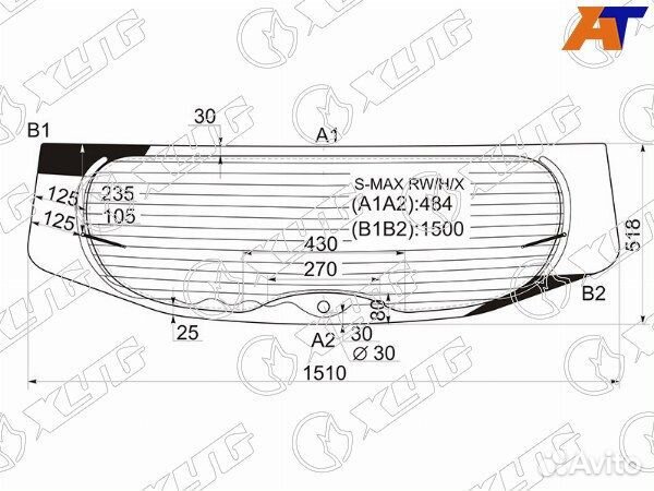 Стекло заднее ford S-MAX