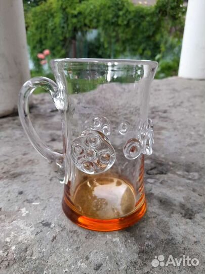 Кружка пивная/цветное стекло/гнутая техника