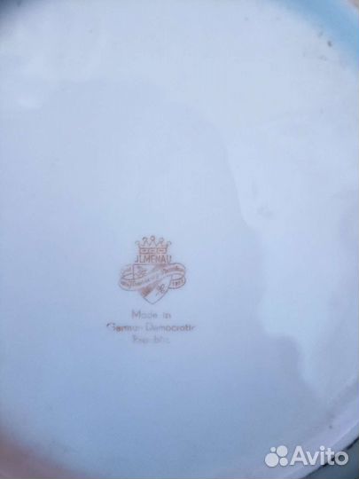 Тарелка суповая с позолотой