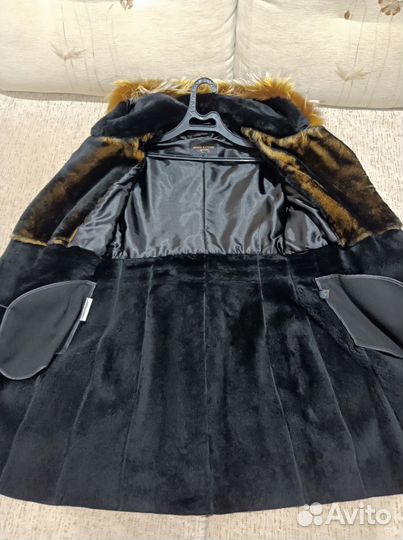 Дубленка натуральная комбинированная женская