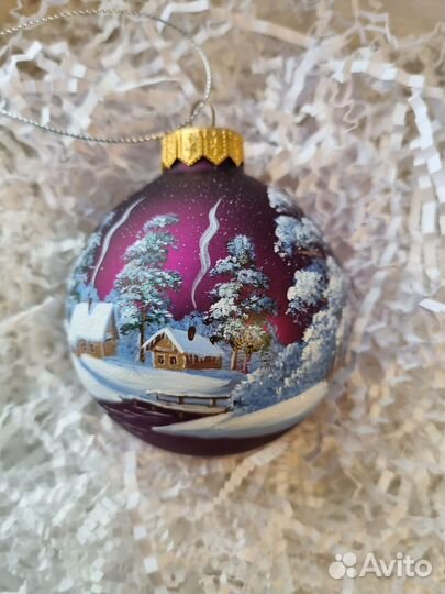 Расписной елочный шарик