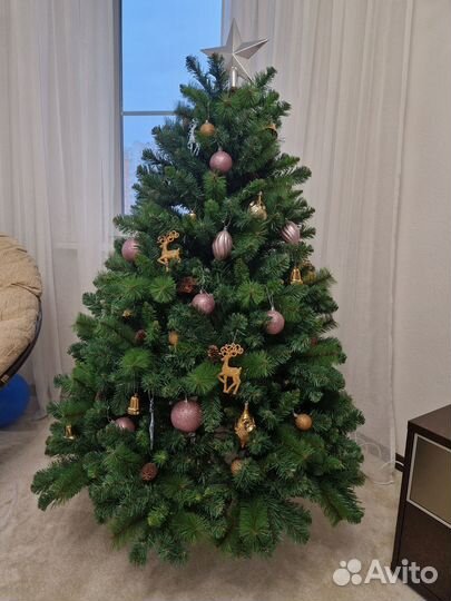 Ель искусственная 150см + игрушки+гирлянда