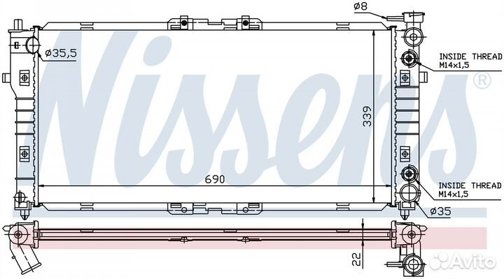 Радиатор охлаждения двс mazda 626 (1992) 2.0