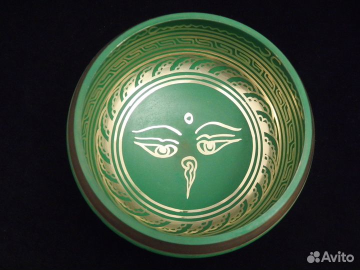 Литая поющая чаша SBC 005 (14,5 см, цвет зеленый)