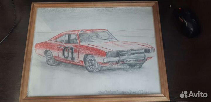 Картина dodge charger 1969 general lee