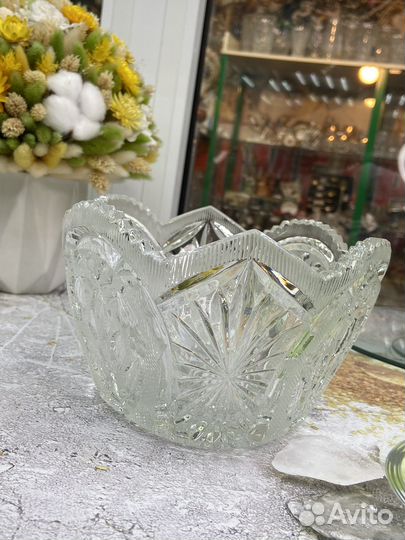 Хрустальная ваза для фруктов СССР