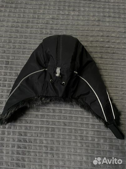 Шапка ушанка зимняя черная для мальчика