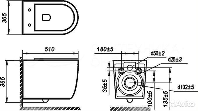 Унитаз новый для инсталляции