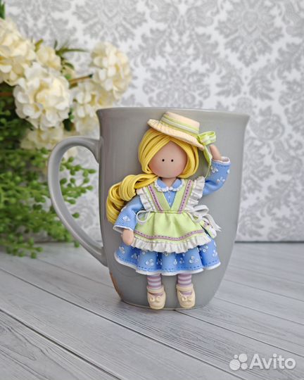 Тильда Прованс Кружка с декором в подарок